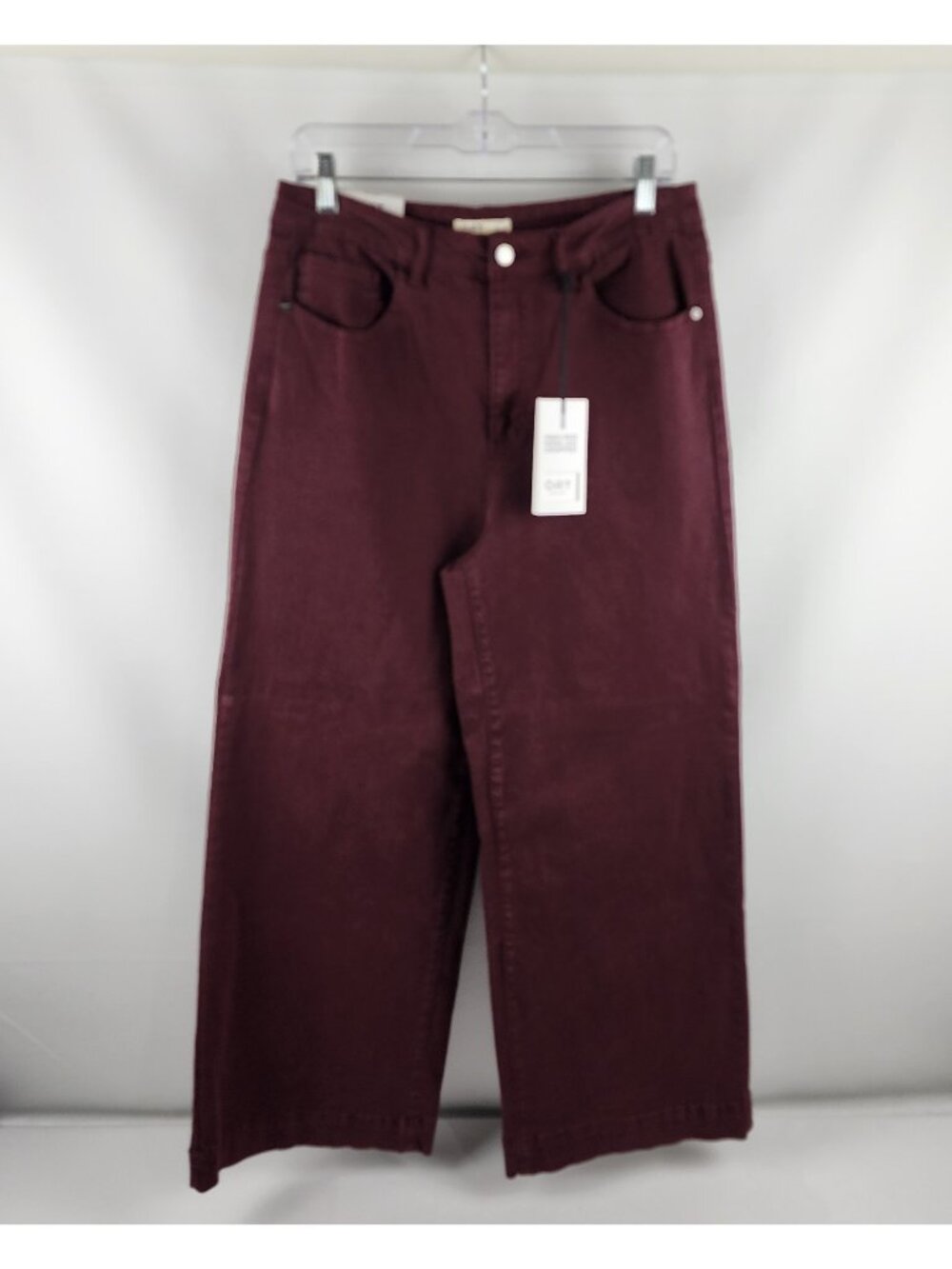 Oat New York Jeans Womens 10/30 Burgundy High Rise Wide Leg Crop (30x27) NWT